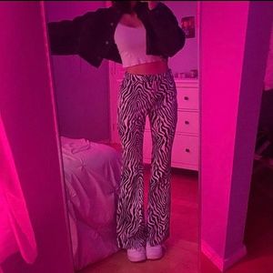 aesthetic zebra flare pants